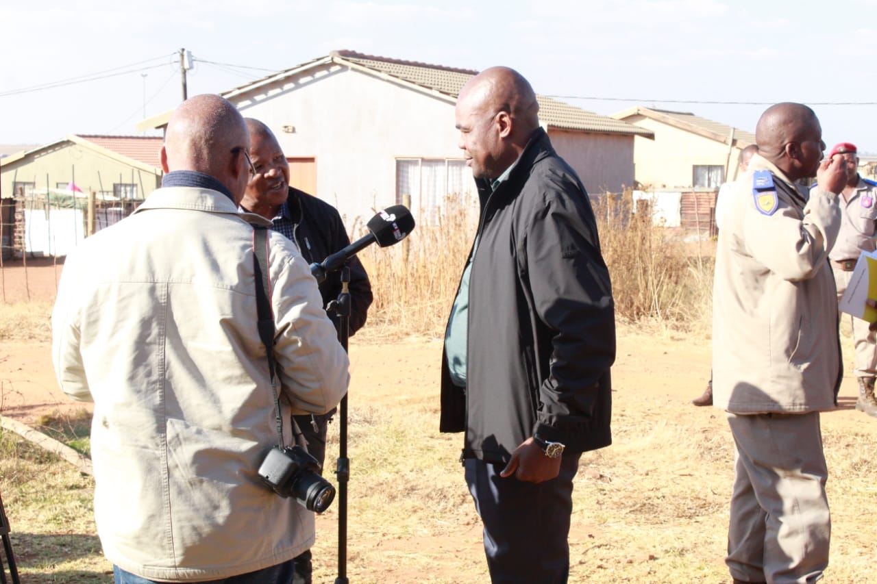 Safety and security MEC Jackie Macie stands with families after Delmas fatal accident