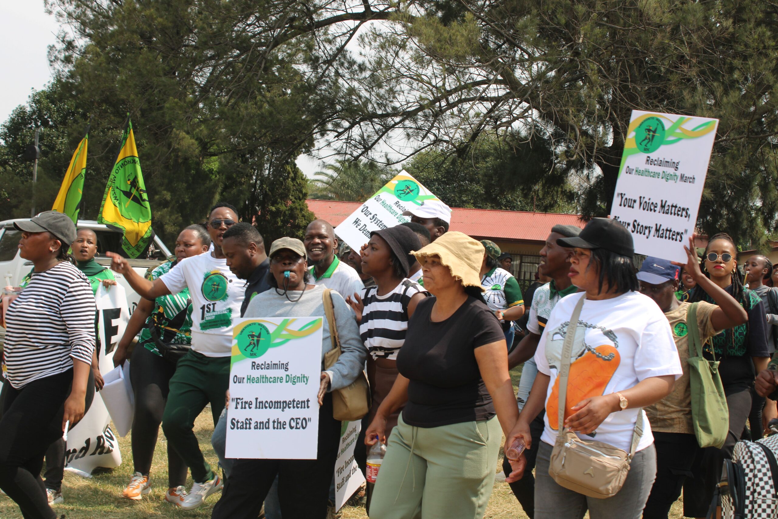 MK Party marches against ‘healthcare crisis’ in Witbank Provincial Hospital